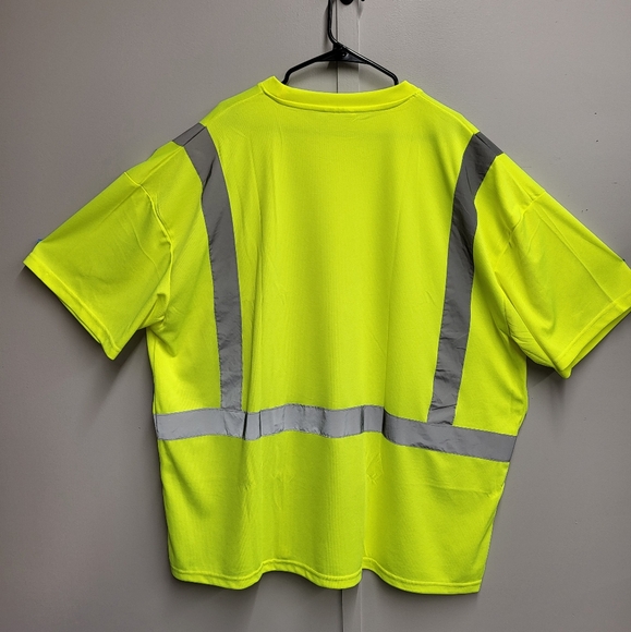 Galeton Safety T-shirt 4XL Yellow Reflective Short Sleeve Class 2 Illuminator - Picture 5 of 6